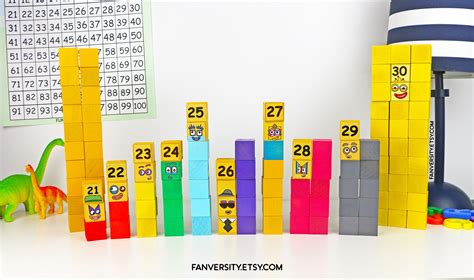 Numberblocks 21 30 Blocks Stackable Wooden Blocks - Etsy UK