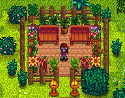 Stardew Valley, Parc, Bench, Resting Area, Community Centre, Exterior Design Stardew Farms ...