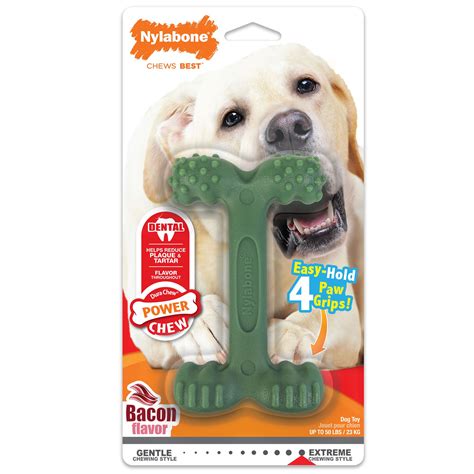 Nylabone® DuraChew® Power Chew Easy-Hold Dental Chew Dog Toy - Bacon Flavor