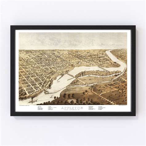 Vintage Map of Appleton, Wisconsin 1867 by Ted's Vintage Art