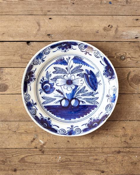 Blue Floral Delft Plate - Home & Found