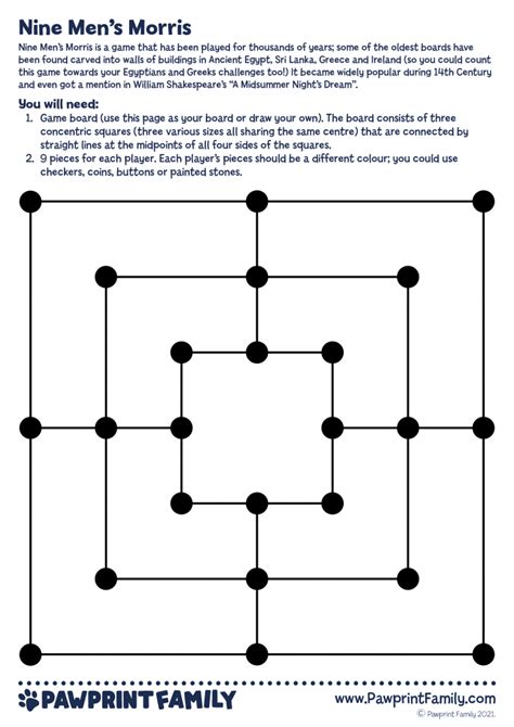 Nine Men's Morris - Pawprint Family