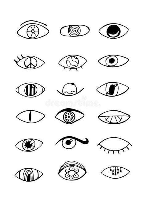 Eye Outline Icons. Abstract Eyes. Open and Closed Eyes Images, Sleeping ...