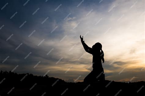 Woman Praising God Silhouette Png