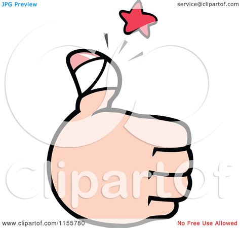 Cartoon of a Hand Holding up a Sore Thumb - Royalty Free Vector Illustration by Johnny Sajem ...