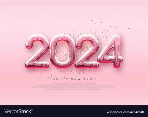 Happy new year 2024 soft and beautiful pink paper Vector Image