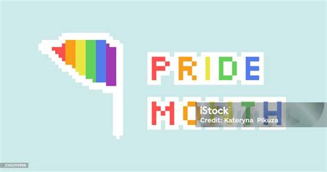 Lgbt Pride Month Rainbow Colors Lgbtq Flag Pixel Art Vector Stok Vektör Sanatı & Anlaşma‘nin ...