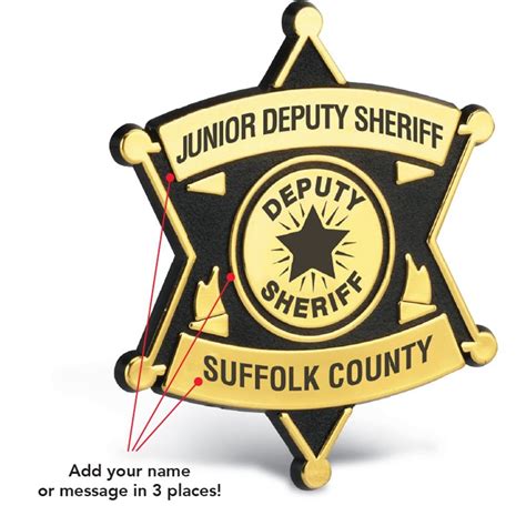 Junior Deputy Sheriff Badge - Personalization Available | Positive ...