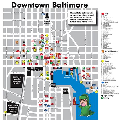 Downtown Baltimore Tourist Map - Baltimore Maryland • mappery