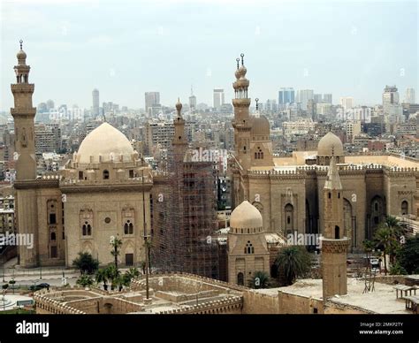 Cairo, Egypt, January 7 2023: Sultan Hassan and Al Rifa'i Mosques in old Cairo city Citadel ...