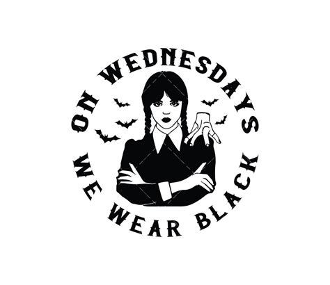 On Wednesdays We Wear Black SVG, PNG, PDF, Jenna Ortega SVG, Wednesday Addams SVG