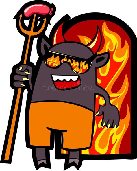 Devil with pitchfork stock vector. Illustration of cute - 20899731