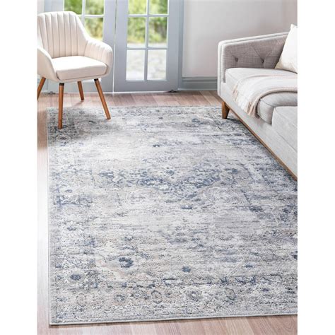 Rugs.com Oregon Collection Rug – 6' x 9' Gray Low-Pile Rug Perfect For ...