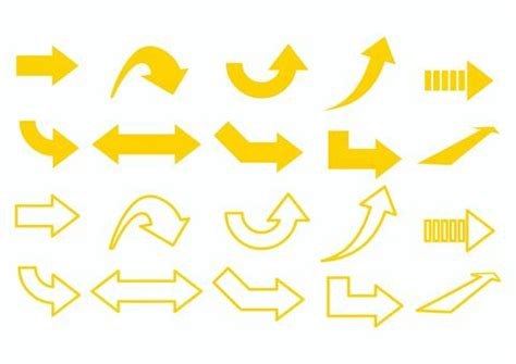 Free Vectors | arrow set yellow