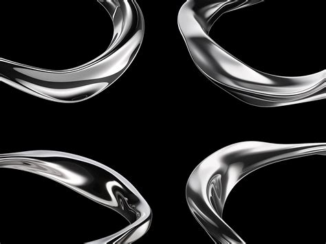 Chrome liquid metal ring shapes by Paul Rover on Dribbble