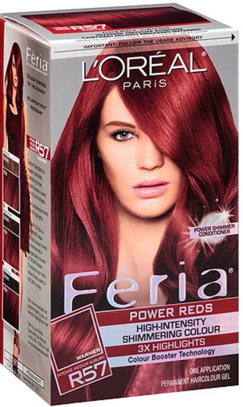 L'Oreal Paris Feria Permanent Haircolor, R57 Intense Medium Auburn 1 ea ...