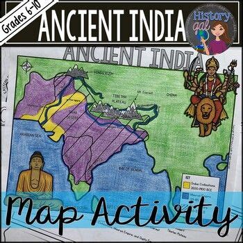 Ancient India Map Activity (Print and Digital) | Map activities, Ancient india map, India map