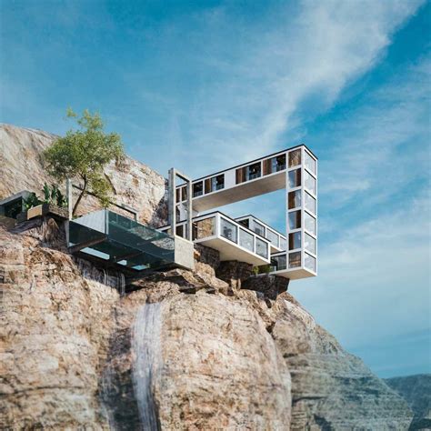 Mountain House, la casa al borde de un acantilado diseñada en forma de Tetris