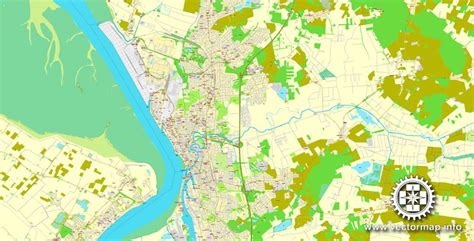 Bremerhaven, Germany, printable vector street City Plan map, full editable, Adobe Illustrator