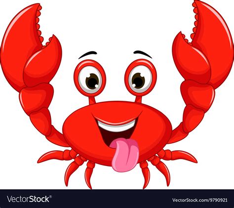 Funny cartoon crab Royalty Free Vector Image - VectorStock