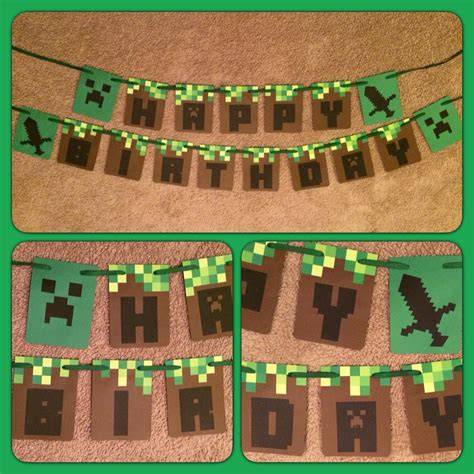 Minecraft birthday banner | Diy minecraft birthday party, Minecraft birthday decorations ...