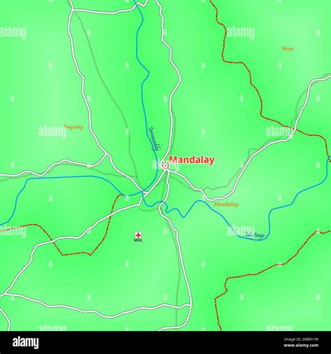 Map of Mandalay City in Myanmar Stock Photo - Alamy