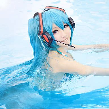 hatsunemiku anime cosplay halloween wigs 150cm water blue color fashion style Halloween 5256698 ...