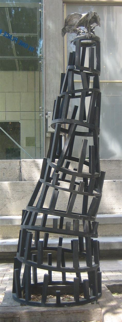 File:'A Journey in the Wake of the Crow', railway sleepers and painted aluminum sculpture by ...