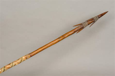 Sold at Auction: A Fijian tribal spear Of multi-spiked form with woven hand grip. 178 cm lo