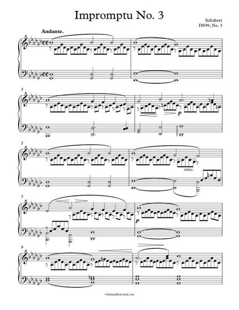 Free Piano Sheet Music – Impromptu in Gb Major – Schubert – Michael ...