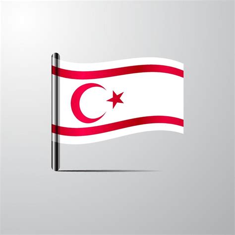 Northern Cyprus waving Shiny Flag design vector 14245621 Vector Art at Vecteezy