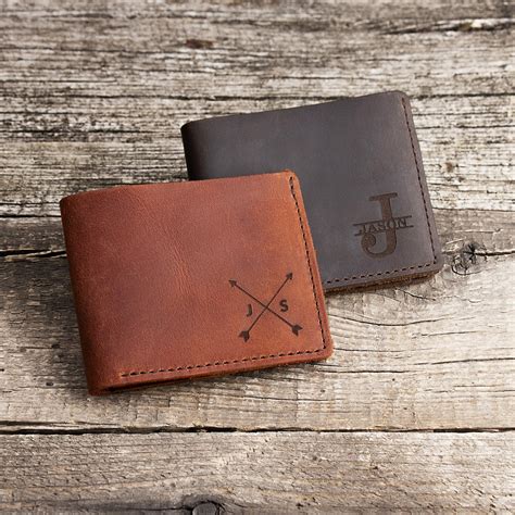 Personalized Leather Wallet for Dad Engraved Leather Wallet | Etsy