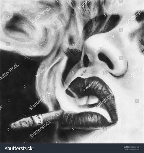 Drawing Woman Smoking Cigarette Stock Illustration 1098480926 | Shutterstock