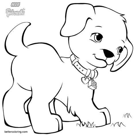 LEGO Friends Coloring Pages Animals Puppy Max - Free Printable Coloring ...