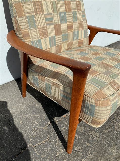 Mid Century Armchair Lounger Chair MCM Teak Danish Modern Sling Seating Eames Wood Lounge ...