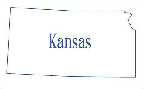 Kansas State Outline Map Digital Art by Bigalbaloo Stock