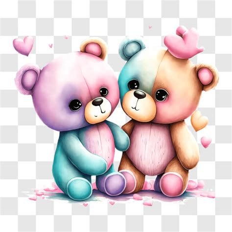 Download Romantic Teddy Bears Hugging and Kissing PNGs Online ...