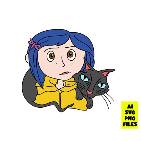 Coraline and Cat Svg, Coraline Svg, Black Cat Svg, Cat Svg, | Inspire Uplift