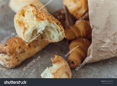 Baguette Croissants Paper Bag Stock Photo 605508632 | Shutterstock