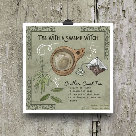 Tea With a Swamp Witch Witchy Wall Art - Etsy