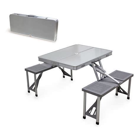 Picnic Time Portable Picnic Table with Seats - Aluminum