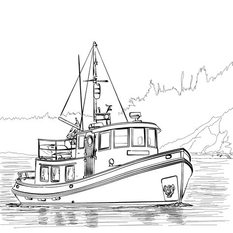 Tugboat Drawing at GetDrawings | Free download