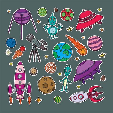 Space stickers stock vector. Illustration of comet, planets - 200270027