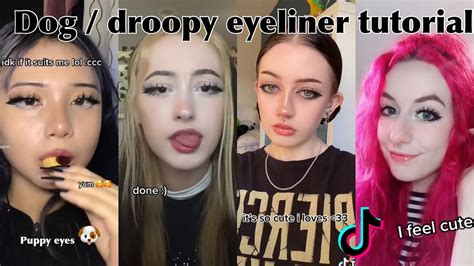 DOG / DROOPY EYELINER TUTORIAL | TIKTOK COMPILATION - YouTube