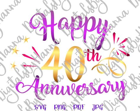 279 40Th Wedding Anniversary Svg SVG PNG EPS DXF File