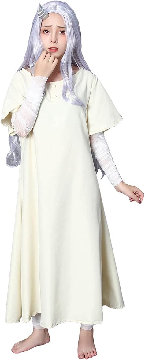 Nuoqi Eri Cosplay Dress MHA Eri Outfit Anime Halloween Costume with Bandages, Beige, Medium ...