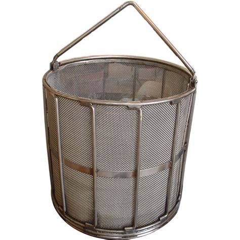 Industrial Stainless Steel Mesh Basket at 1stdibs