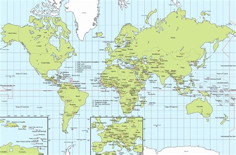 World Map With Longitude And Latitude