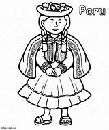 Peruvian coloring Page sketch template