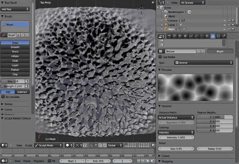 Blender 2.5 sculpt brush procedural textures - YouTube